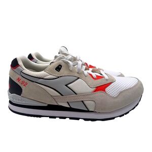 Diadora N.92 Sneakers Mens 12 Cream Grey Orange Excellent Retro Low Top Shoes